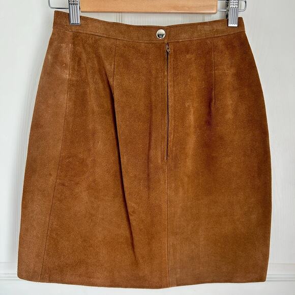 Vintage Tan Suede Mini Skirt Size Small | Western Style | 70's Style - Picture 4 of 7